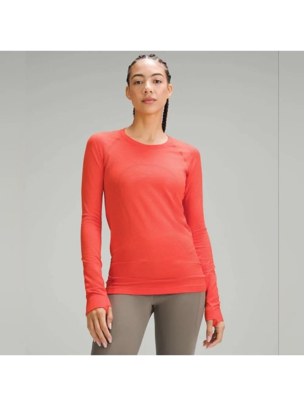 Lululemon Swiftly Tech Long Sleeve Shirt 2.0Ripple Wave Solar Orange / Melon S